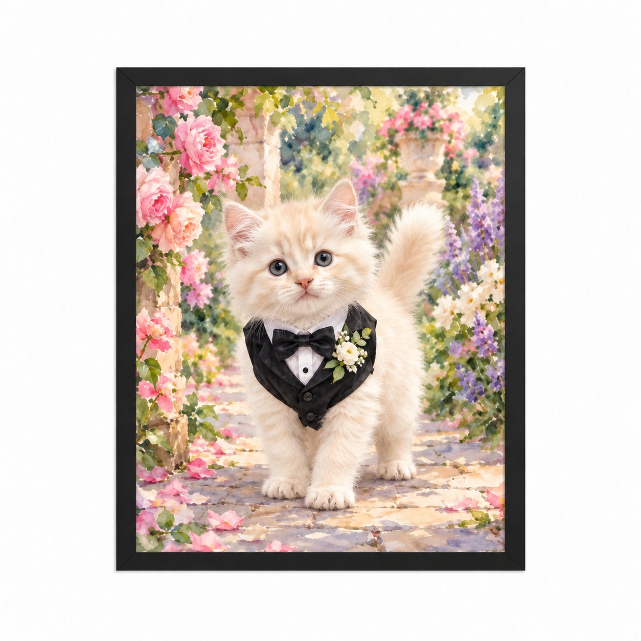 Framed print with your cat's portrait