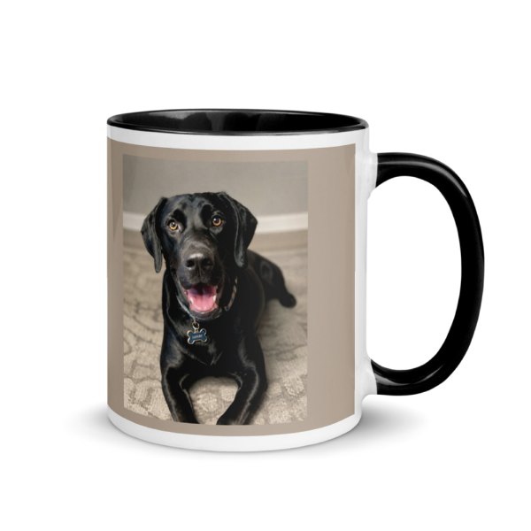 Mugs with a painted black lab