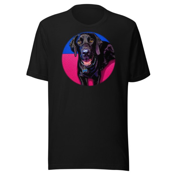 T-shirts with a painted black lab