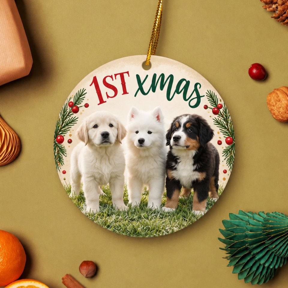 Tree ornament with your dog's portrait